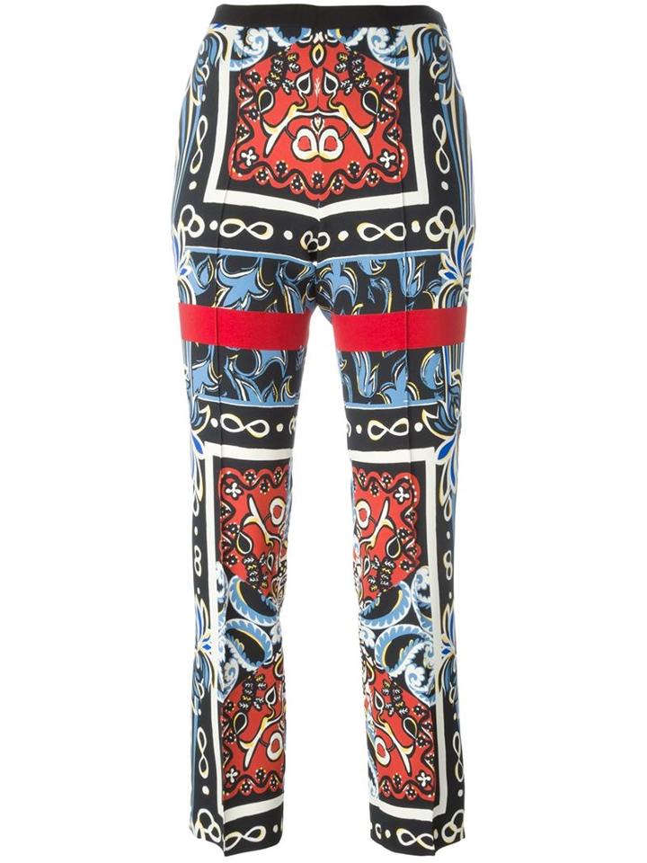 Etro Cropped Printed Trousers, Women's, Size: 40, Black, Spandex/elastane/viscose