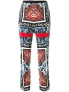 Etro Cropped Printed Trousers, Women's, Size: 40, Black, Spandex/elastane/viscose