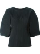 Sofie D'hoore 'beat' Pleated Puff Sleeve Top, Women's, Size: 38, Black, Polyester/cotton