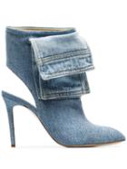 Natasha Zinko Blue 100 Cutout Denim Ankle Boots