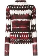 Sara Roka Abstract Print Turtleneck Blouse - White