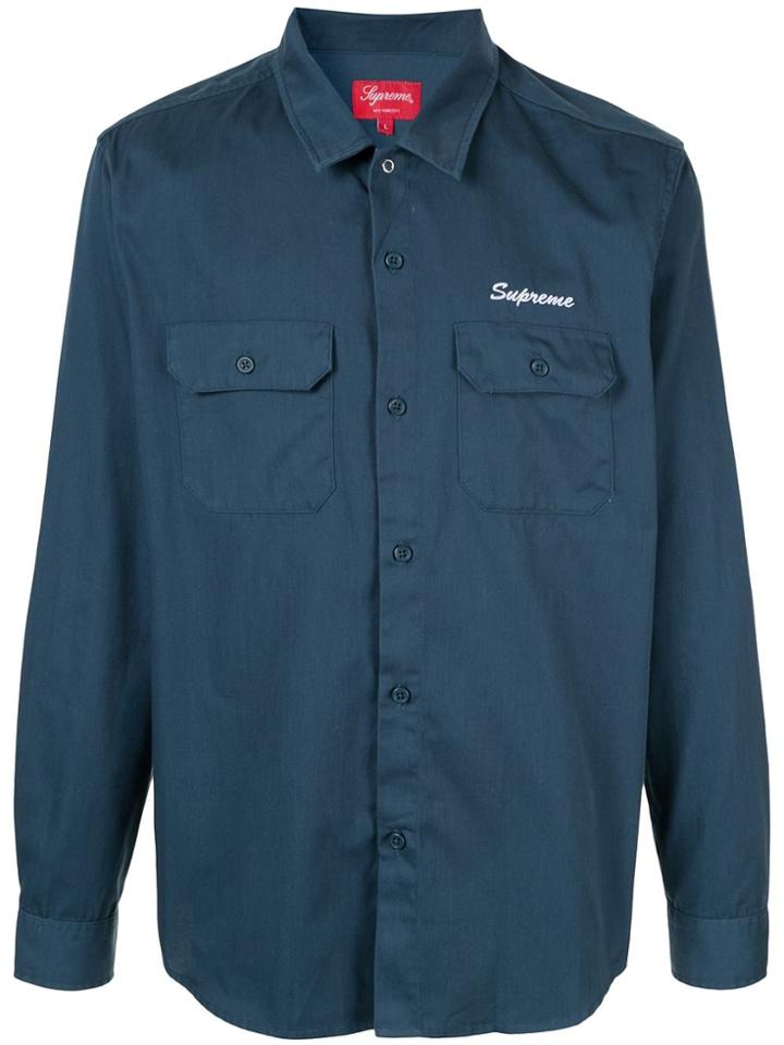 Supreme Mike Kelley Ahh Youth Work Shirt - Blue