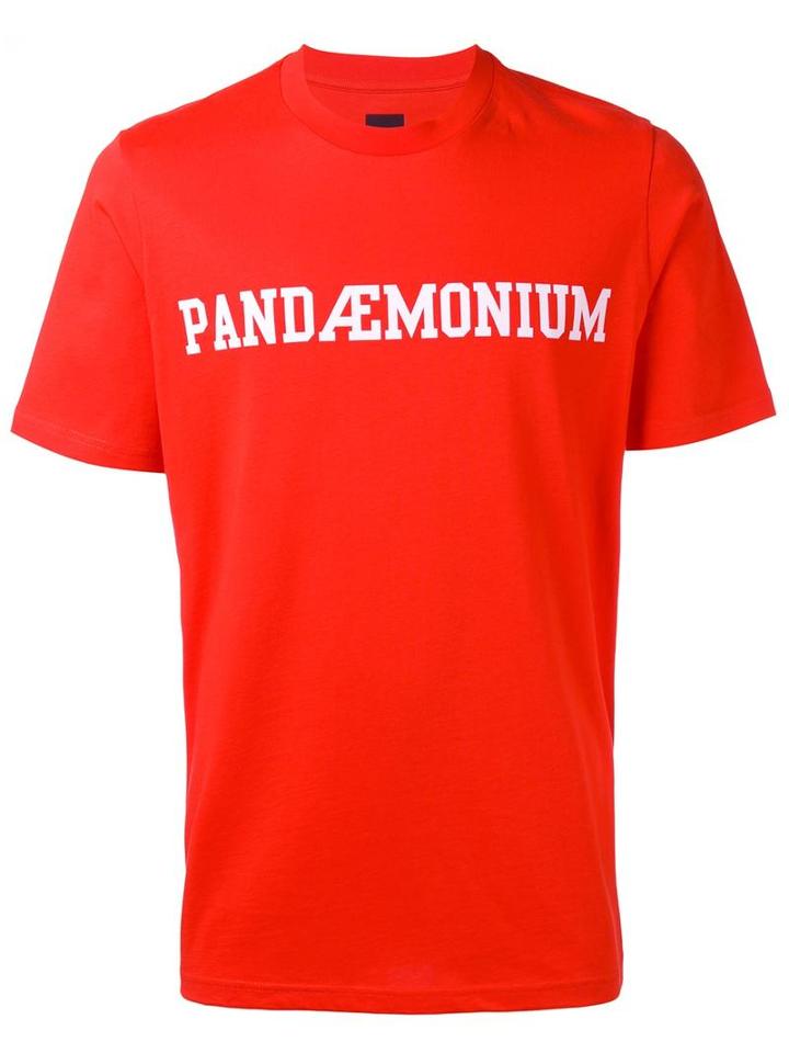Oamc Pandaemonium Print T-shirt, Men's, Size: Large, Red, Cotton/spandex/elastane/polyamide