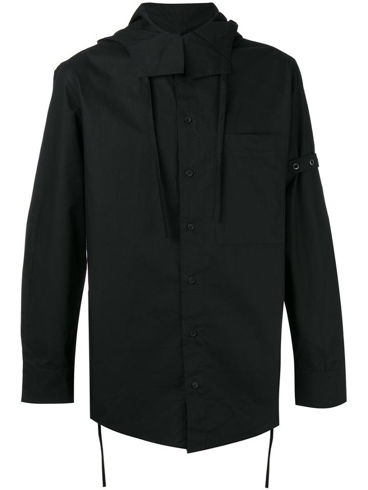 Craig Green - Drawstring-collar Shirt - Men - Cotton - M, Black, Cotton