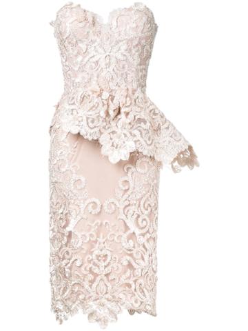 Nedret Taciroglu Couture Lace-embroidered Dress - Nude & Neutrals