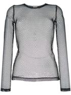 P.a.r.o.s.h. Long-sleeved Net Top - Black