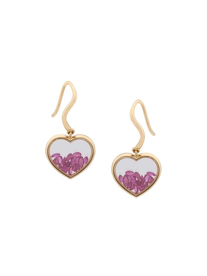 Aurelie Bidermann 'chivor' Ruby Heart Earrings