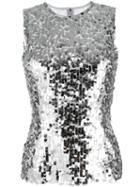 Dolce & Gabbana Sequinned Tank Top, Women's, Size: 42, Grey, Polyester/polyamide/spandex/elastane/cotton