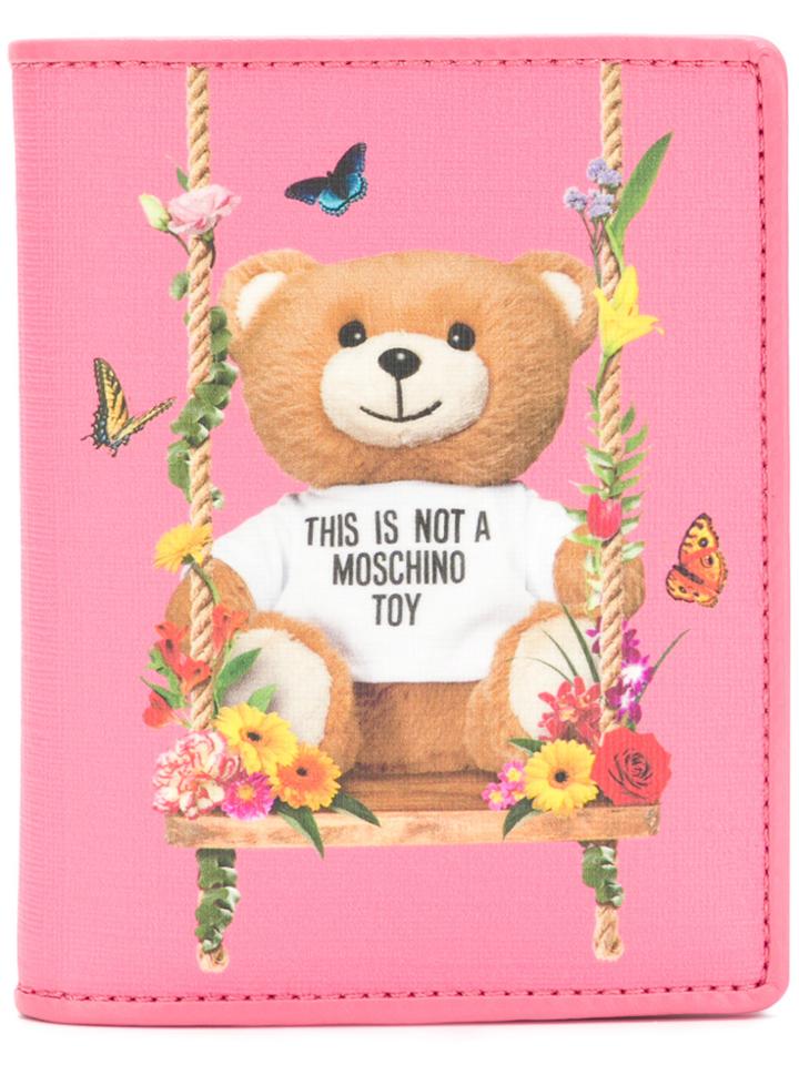 Moschino Teddy Swing Bifold Wallet - Pink & Purple