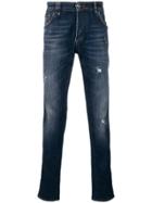 Philipp Plein Printed Slim-fit Jeans - Blue