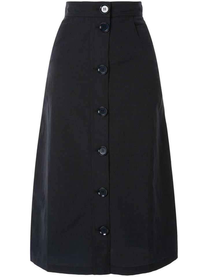 Christian Wijnants High-waisted Button Front Skirt - Blue