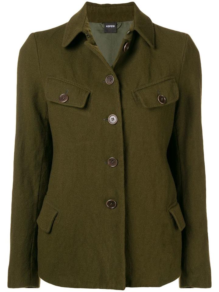 Aspesi Button Front Military Jacket - Green