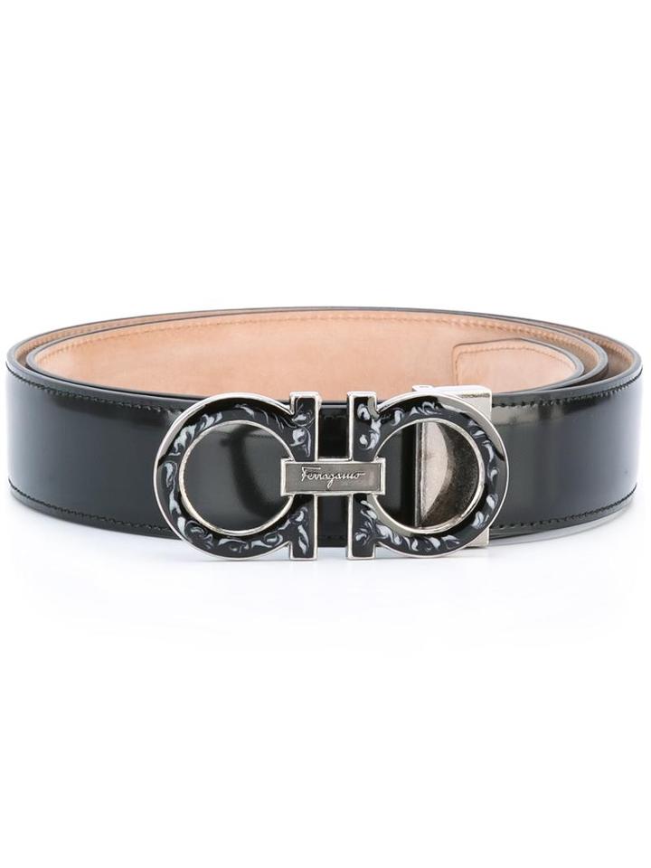 Salvatore Ferragamo - 'gancini' Belt - Men - Calf Leather - 115, Black, Calf Leather