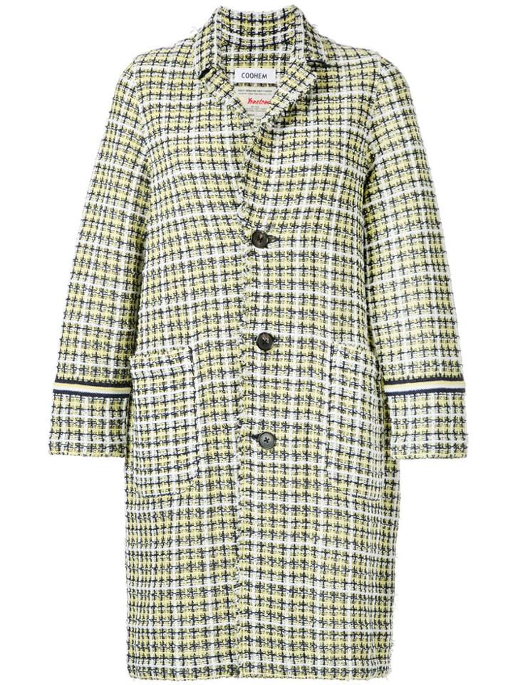 Coohem Spring Tweed Coat - Yellow & Orange