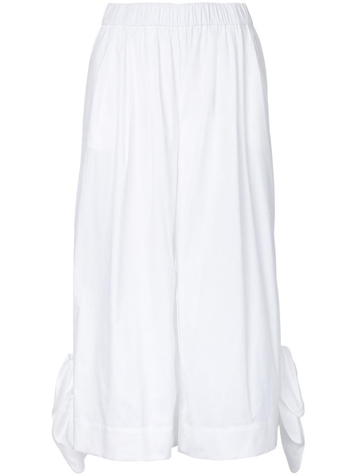 Msgm - Wide-legged Cropped Trousers - Women - Cotton/spandex/elastane - 48, White, Cotton/spandex/elastane