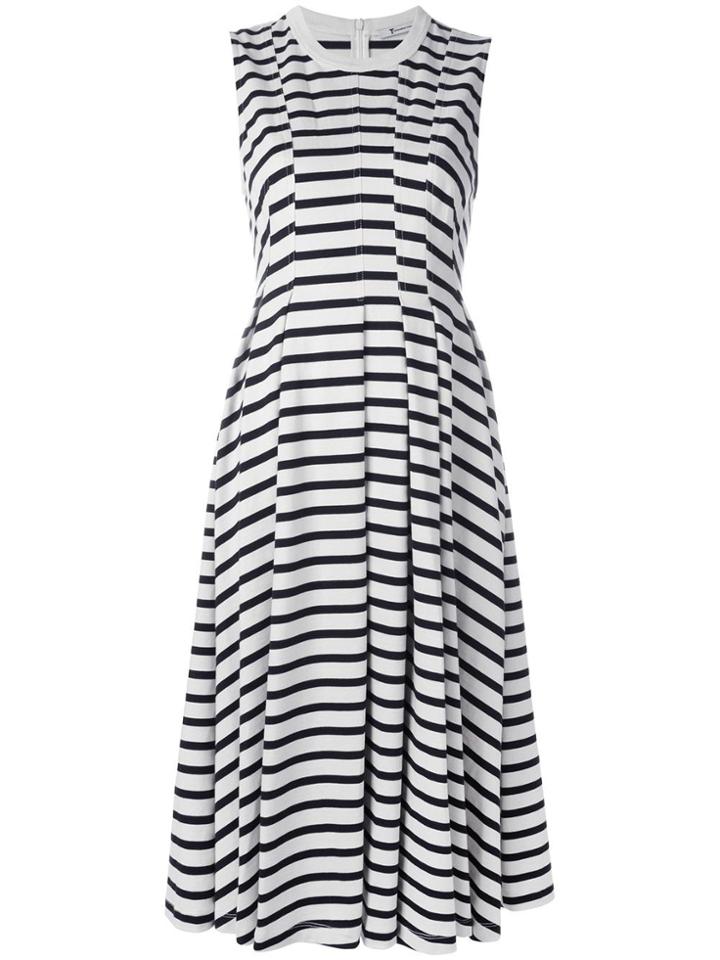 T By Alexander Wang Striped Midi Dress - White