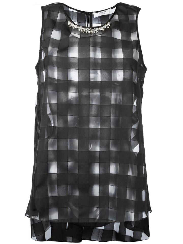 Blugirl - Sheer Square-cut Blouse - Women - Polyester - 44, Black, Polyester