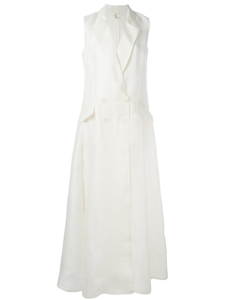 Maison Rabih Kayrouz - Sleeveless Tuxedo Gown - Women - Silk - 38, Nude/neutrals, Silk