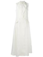 Maison Rabih Kayrouz - Sleeveless Tuxedo Gown - Women - Silk - 38, Nude/neutrals, Silk