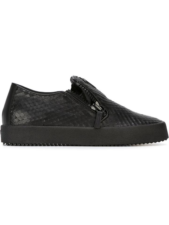 Giuseppe Zanotti Design Adam Slip-on Sneakers, Men's, Size: 45, Black, Leather/rubber