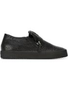 Giuseppe Zanotti Design Adam Slip-on Sneakers, Men's, Size: 45, Black, Leather/rubber