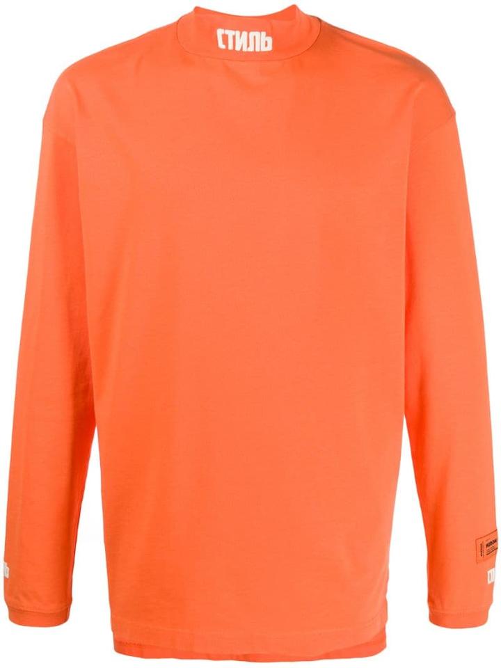 Heron Preston Ctnmb Turtle Neck Sweatshirt - Orange