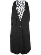 Chalayan Cigar Pocket Waistcoat, Women's, Size: 42, Black, Cotton/wool