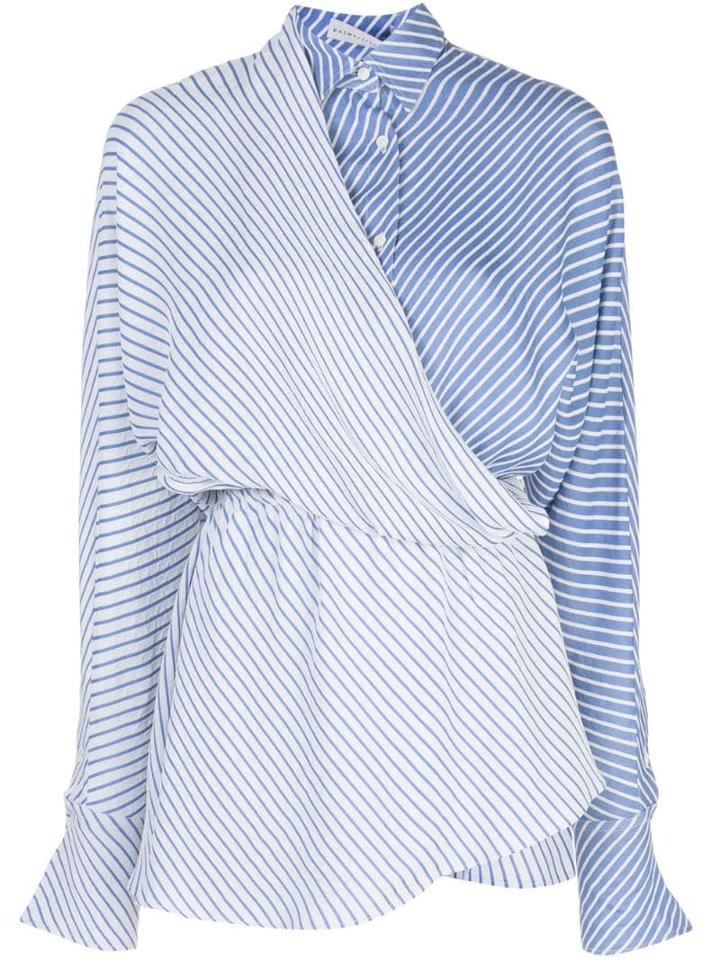 Palmer / Harding Striped Wrap Shirt - Blue