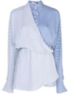 Palmer / Harding Striped Wrap Shirt - Blue
