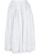Casey Casey Striped Full Skirt - White