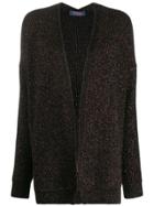 Trussardi Jeans Metallic Open-front Cardigan - Black