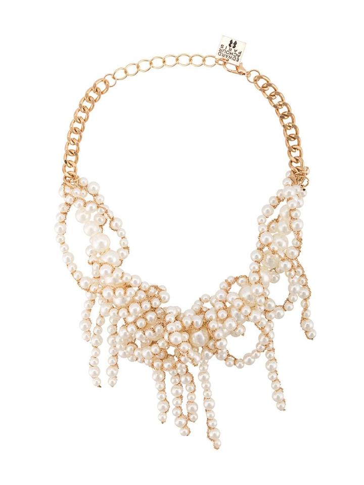 Edward Achour Paris Baroque Pearl Knot Necklace - Gold