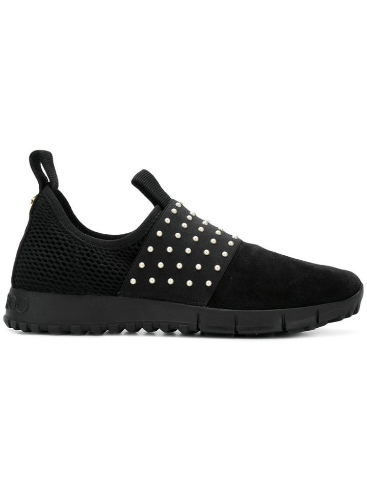 Jimmy Choo Oakland Pearl Embellished Sneakers - Black