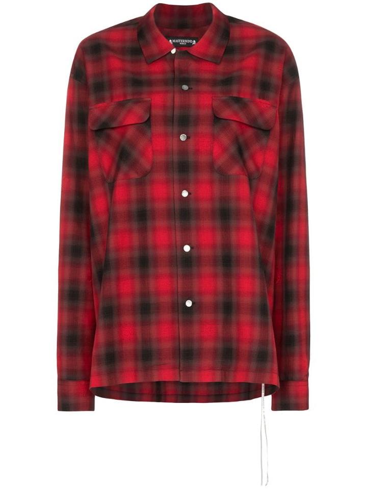 Mastermind Japan Logo Print Check Shirt - Red