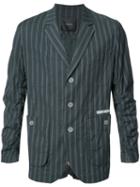 Undercover Striped Blazer, Men's, Size: 4, Blue, Cupro/cotton/polyurethane