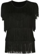 Norma Kamali Fringed Top - Black