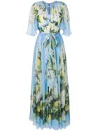 Dolce & Gabbana Floral Print Maxi Dress - Blue