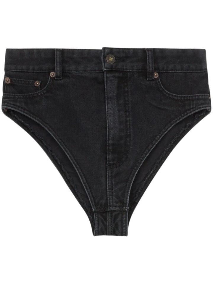 Y/project High-rise Denim Hotpants - Black