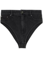 Y/project High-rise Denim Hotpants - Black
