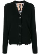 No21 - V-neck Cardigan - Women - Polyester/wool - 38, Black, Polyester/wool