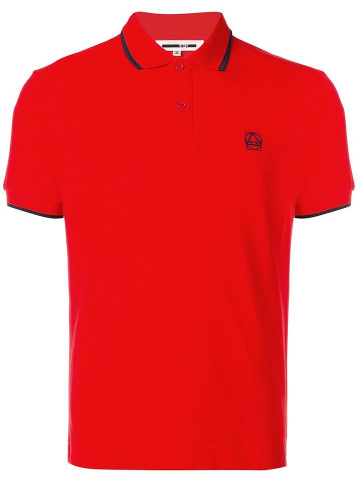 Mcq Alexander Mcqueen Logo Print Polo Shirt, Men's, Size: Small, Red, Cotton