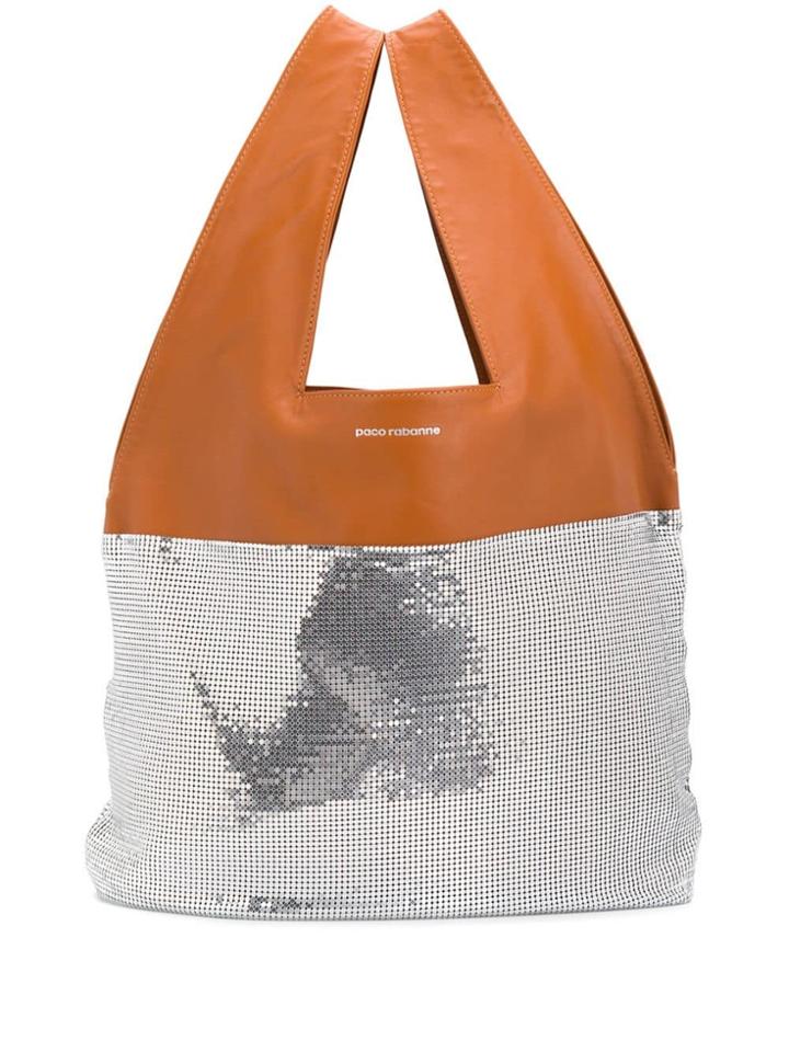 Paco Rabanne Mesh Embellished Shoulder Bag - Brown