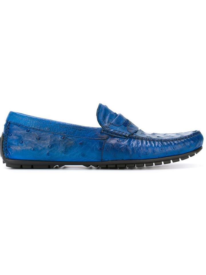 Dolce & Gabbana Classic Loafers, Men's, Size: 41, Blue, Leather/rubber