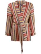 Mc2 Saint Barth Xena Striped Kimono - Neutrals