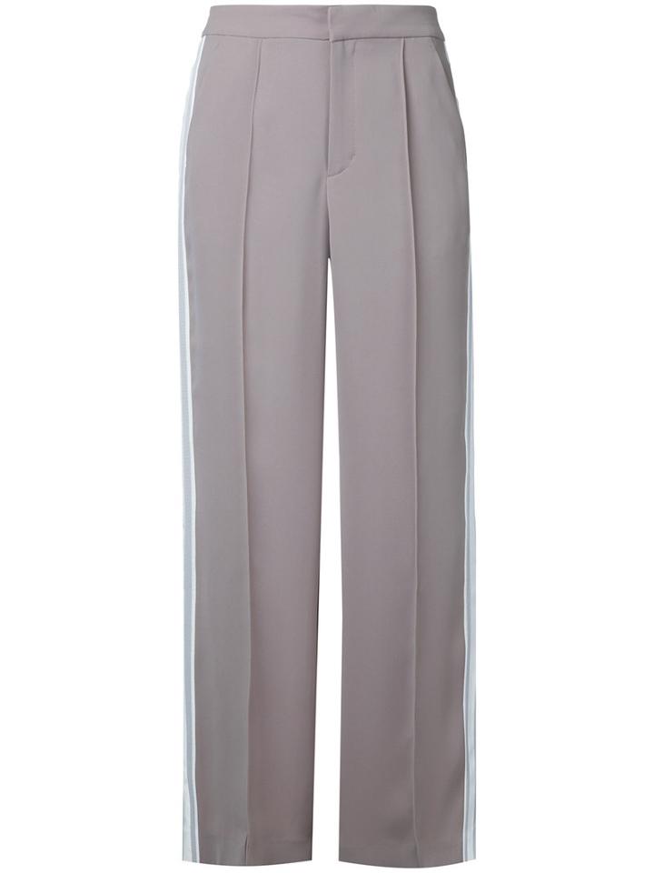 Guild Prime - Flared Sports Stripe Trousers - Women - Polyester - 36, Brown, Polyester