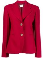 Khaite Kendall Power Shoulder Blazer - Red