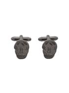 Alexander Mcqueen Skull Engraved Cufflinks - Silver