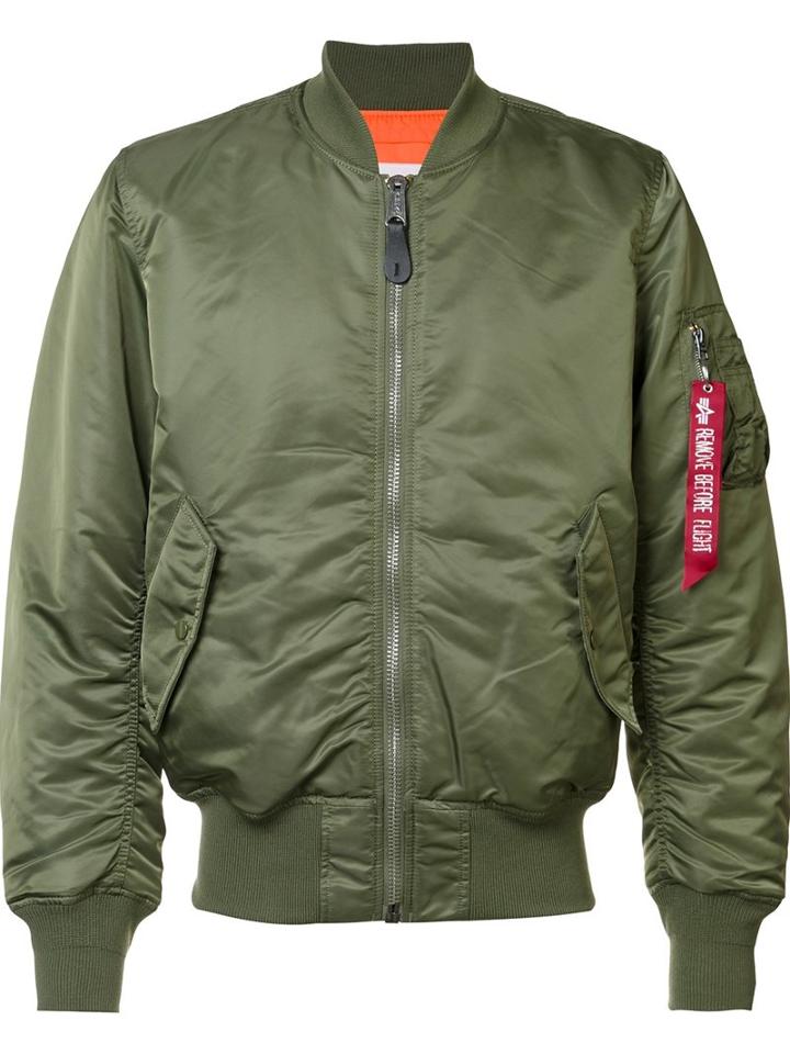 Alpha Industries 'ma-1 Blood Chit' Bomber, Adult Unisex, Size: Xl, Green, Nylon/polyester