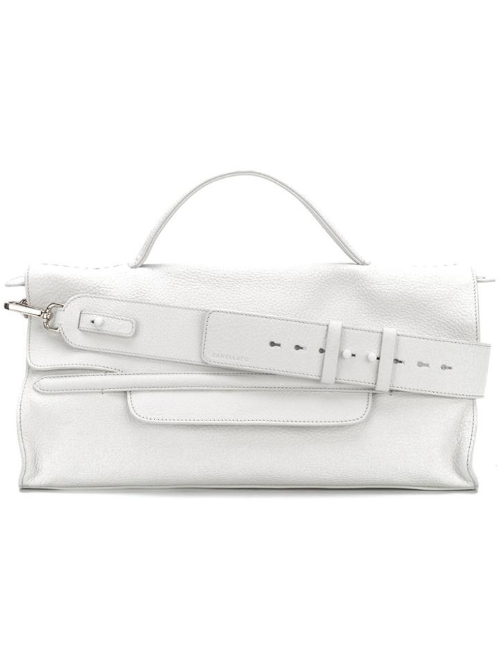 Zanellato Foldover Top Shoulder Bag - White