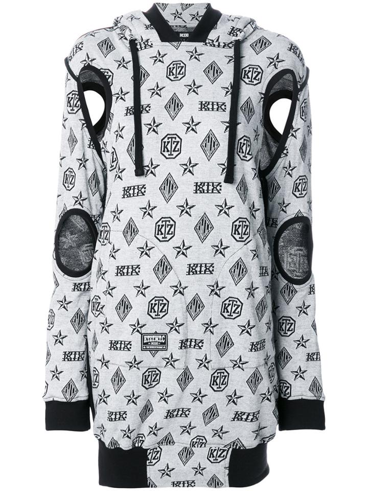 Ktz Logo Embroidered Sweater Dress - Grey
